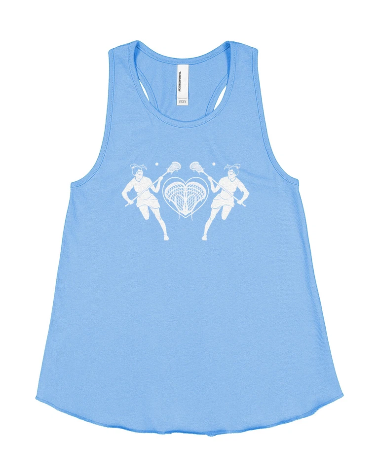 Lacrosse Players with Heart Girls Racerback Tank Top Lax Gift - Image 1 of 1