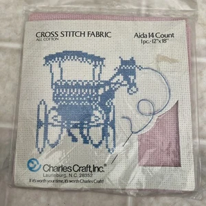 new! Charles Craft Cross Stitch Fabric 14 Count All Cotton 12x18 Pink - Picture 1 of 4