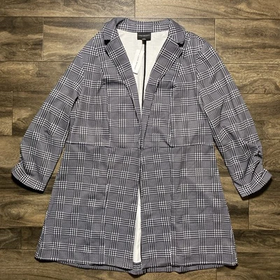 Blazer largo para mujer Lane Bryant 14 Performance Jersey pata de gallo manga acanalada Foto 1 de 4