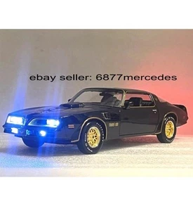 Black 1977 Pontiac Trans Am Smokey & The Bandit Custom WORKING LIGHT 1/18 scale - Picture 1 of 12