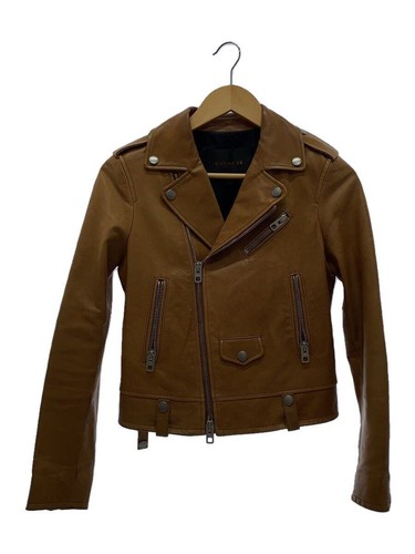 GIACCA COACH RIDERS DOPPIO 0 PELLE DI MUCCA CAMMELLO Usata