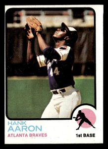 Hank Aaron 1973 Topps Card #100 Atlanta Braves (Crease) - Picture 1 of 2