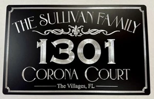 Engraved Personalized Custom House Home Number Street Address Metal Sign 15x9.5 - Picture 1 of 7