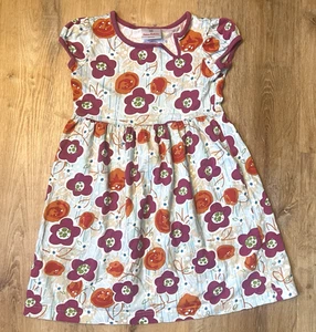 Hanna Anderson Girls Floral Cotton Summer Dress Size 100cm US 4 Short Sleeve - Picture 1 of 7