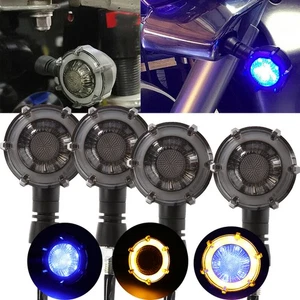 4PCS For Harley Sportster XL 1200 883 Amber LED Turn Signal Lights Black Bullet - Picture 1 of 12