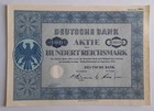 Deutsche Bank Aktie 100 Reichsmark 1952 Berlin/Düsseldorf, inklusive Kupons