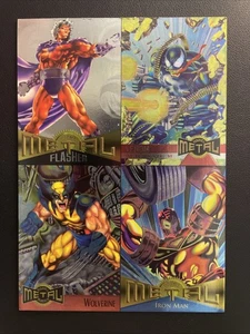 1995 Fleer Marvel Metal Inaugural Edition Uncut Four Card Promo Sheet - Picture 1 of 2