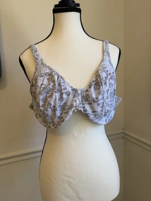 Bali Bra  White & Gray Floral Underwire 38D - Image 1 of 4