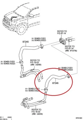✅ Шланг нагревателя ОВКВ Toyota Tundra 87245-0C210 2007-2011 сердечник нагревателя к трубе - Изображение 1 из 4