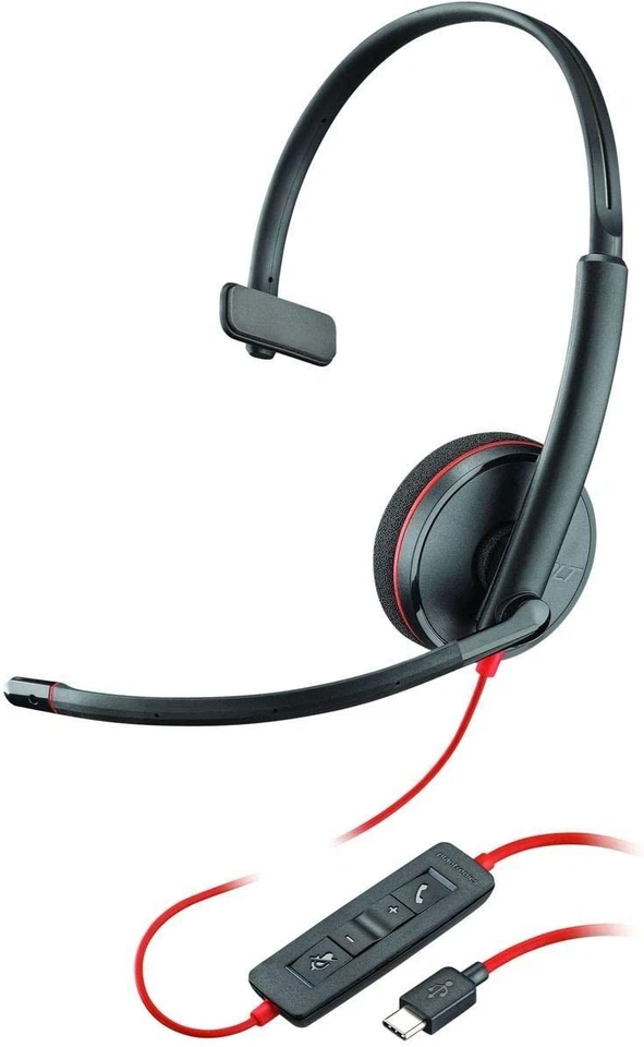 POLY PLANTRONICS BLACKWIRE Headset C3210, Kabelgebunden, Mono, USB-C "sehr gut" - Bild 1 von 1