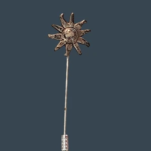 Vintage Sunburst Stick Pin Brooch Silver Tone Metal Accents - Picture 1 of 4