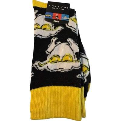 Bioworld Friends TN Men's Socks Size 10-13 Black Yellow White Turkey Sunglasses  - Изображение 1 из 4