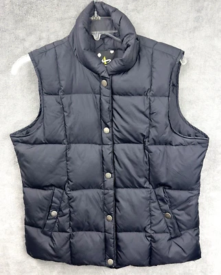 Chaleco acolchado Athletch para mujer M negro acolchado nailon brillante botones a presión sin mangas Foto 1 de 4