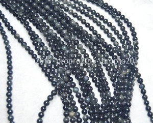 Natural 6mm Black Rainbow Eye Obsidian Gems Round Beads Strand 15 inch PL383 - Picture 1 of 6