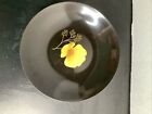 Couroc Giftware Made USA Design Fused Into Satin Black Shallow Bowl Floral Deco 