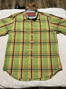 ROBERT GRAHAM Green Orange Patterned Stripes Classic Long Sleeve Shirt Medium M - Picture 1 of 8
