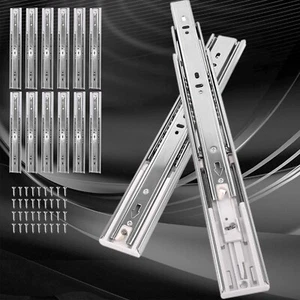 Salipt Soft Close Cold Rolled Steel Ball Bearing Drawer Slides 20" - 6 Pairs - Picture 1 of 8