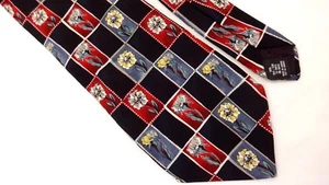 ¡NUEVO! CORBATA PRESWICK AND MOORE AZUL ROJO FLORAL 100% SEDA 55" LARGO 3,75" ANCHO  - Imagen 1 de 2