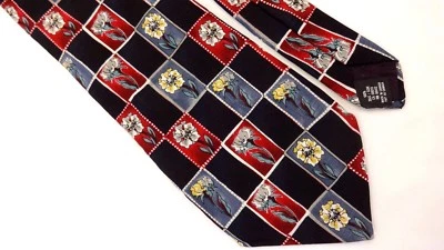 ¡NUEVO! CORBATA PRESWICK AND MOORE AZUL ROJO FLORAL 100% SEDA 55" LARGO 3,75" ANCHO  Foto 1 de 2