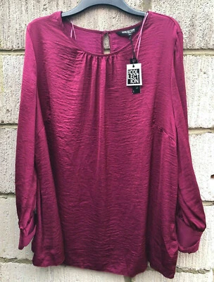 BNWT THE COLLECTION BY DEBENHAMS WINE LONG SLEEVE  BLOUSE SIZE 22 ♡♡♡ - Image 1 of 4