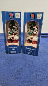 Set Of 2-Mickey Unlimited European Style Glass Mickey Mouse Ornaments FREE SHIP  - Picture 1 of 8