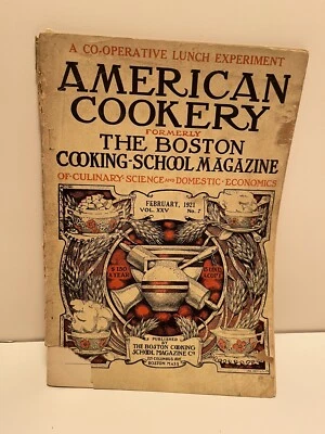 Antique / Vintage American Cookery Feb. 1921 Magazine Food Furniture Great Ads — 第 1/4 张图片