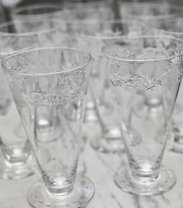 RARE HTF Hawkes Signed Crystal Fruits Border Pear & Berry Iced Tea Pilsner Glass - Picture 1 of 13