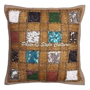 Patchwork Cushion Cover Bohemian Throw Pillow Case Hippie Gypsy Home Decor - Picture 1 of 6