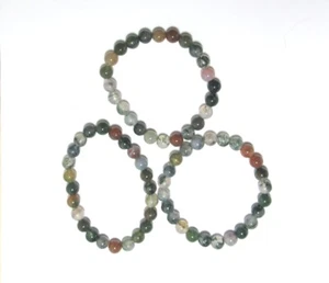 Green Moss Agate Gemstone Crystal Power Bracelet - No Toggle - Picture 1 of 1