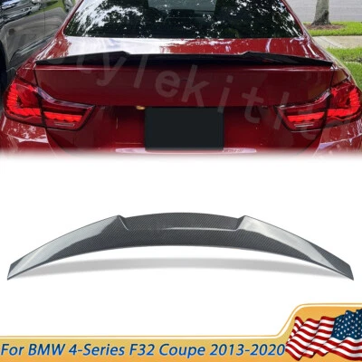 Rear Trunk Lip Spoiler M4 Style For 2013-20 BMW F32 4-Series Coupe Carbon Color Foto 1 de 4