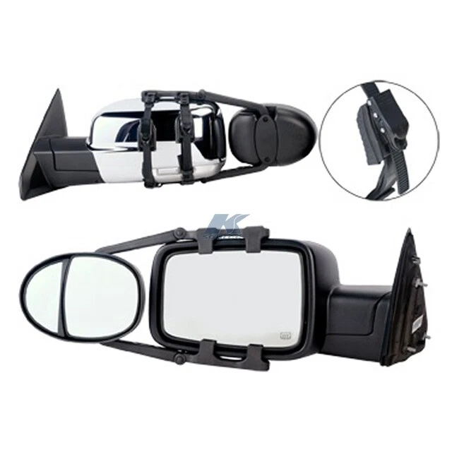 K Source 3990 Dual Lens Towing Mirror With Ratchet Mount System Pair