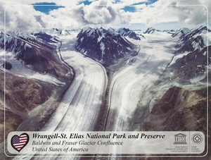 Postal Alaska Wrangell-St Elias Nat'l Park Baldwin & Fraser Glacier UNESCO MNT - Imagen 1 de 2