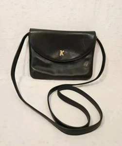 Paloma Picasso Leather Crossbody Bag Vintage Black Italian Leather - Picture 1 of 14