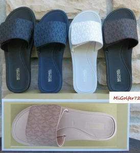 Michael Kors Nuevo en Caja Para Mujer MK Logotipo WADE Diapositiva - ¡Elige Tu Color y Talla! - Imagen 1 de 14