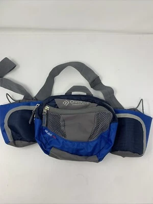 Outdoor Products Waist Pack 2 Bottles Holder Fanny Pack Bag Canvas Blue Cray - Image 1 of 4