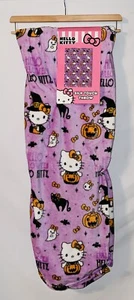 Hello Kitty lila Halloween Hexe schwarze Katze Geist Seide Touch Überwurf Decke Neu mit Etikett - Bild 1 von 4