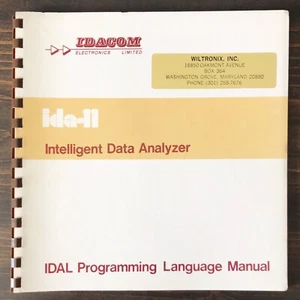 Idacom Electronics - IDA-11 Analyzer IDAL Programming Language Manual (1982) - Picture 1 of 5