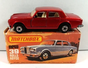 Matchbox Superfast MB39 Rolls Royce Silver Shadow Candy Red with L Type Box - Picture 1 of 6
