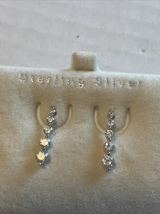 Sterling Silber CZ Reise Ohrringe 20 mm - Bild 1 von 7