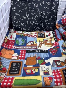 Susan Winget school chalkboard fabric 3 yards patchwork 1 yard chalkboard - Picture 1 of 3