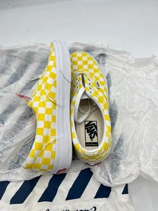 VANS Zapatillas de Skate Amarillo/Blanco Lona Cuadros Hombre 6.5, Mujer 8 TOTALMENTE NUEVAS - Imagen 1 de 5
