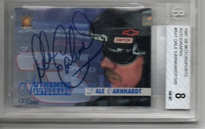 1997 SCORE BOARD DALE EARNHARDT SR AUTOGRAPHED Card#AU1 NM-MT 8 BECKETT 137/500 - Image 1 of 4