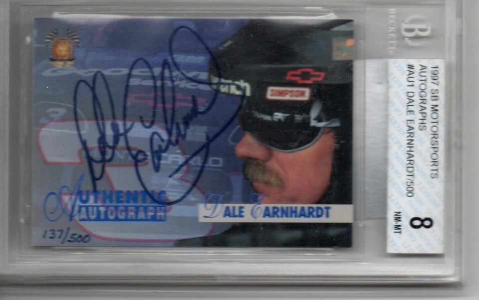 1997 SCORE BOARD DALE EARNHARDT SR AUTOGRAPHED Card#AU1 NM-MT 8 BECKETT 137/500 - Image 1 of 4