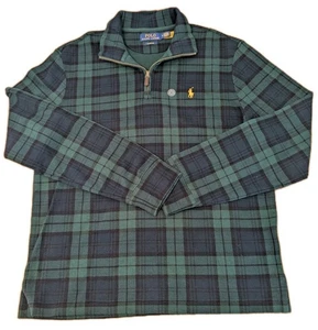 Polo Ralph Lauren 1/4 Zip Sweater Estate-Rib Pullover Mens Medium Flannel Preppy - Picture 1 of 18