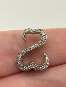 Jane Seymour Sterling Silver Open Heart Clear Stone Pendant - Picture 1 of 8