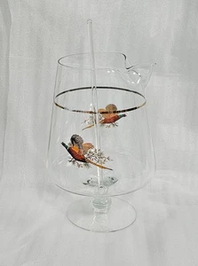 Hazel Atlas Glas Stiel Rührglas mit Rührer Fasan Vintage 9" selten - Bild 1 von 7