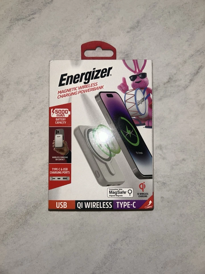 Banco de alimentación de carga rápida inalámbrico magnético Energizer 5000 mAh 2 disponibles  Foto 1 de 4
