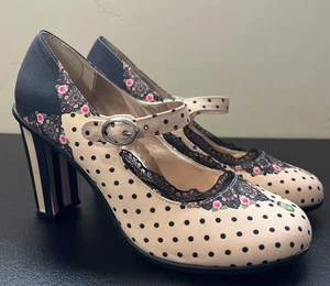Hot Chocolate Designs Chocolaticas Doris Polka Dot Mary Jane Heels Size 41/US 11 - Picture 1 of 13