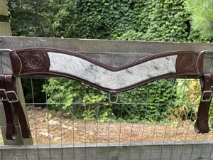 Collar de tropiezo de cuero genuino cuello de pecho occidental tachuela tamaño caballo - Imagen 1 de 10