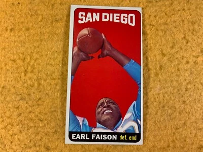 R8-49 FOOTBALL CARD - EARL FAISON - SAN DIEGO CHARGERS - 1965 TOPPS - CARD #158 - Image 1 of 4